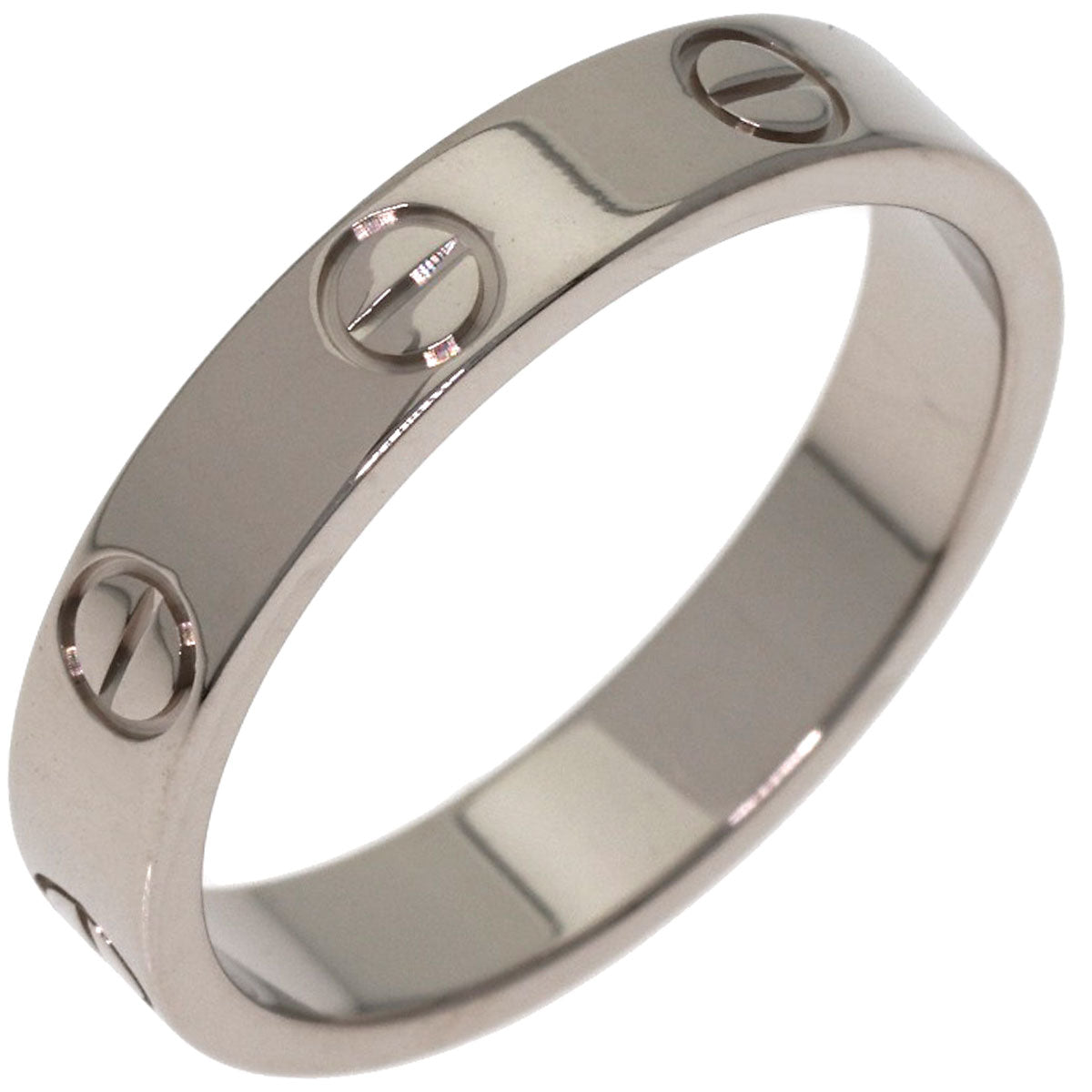 CARTIER Mini love ring #51 Ring K18 White Gold Ladies [Used]