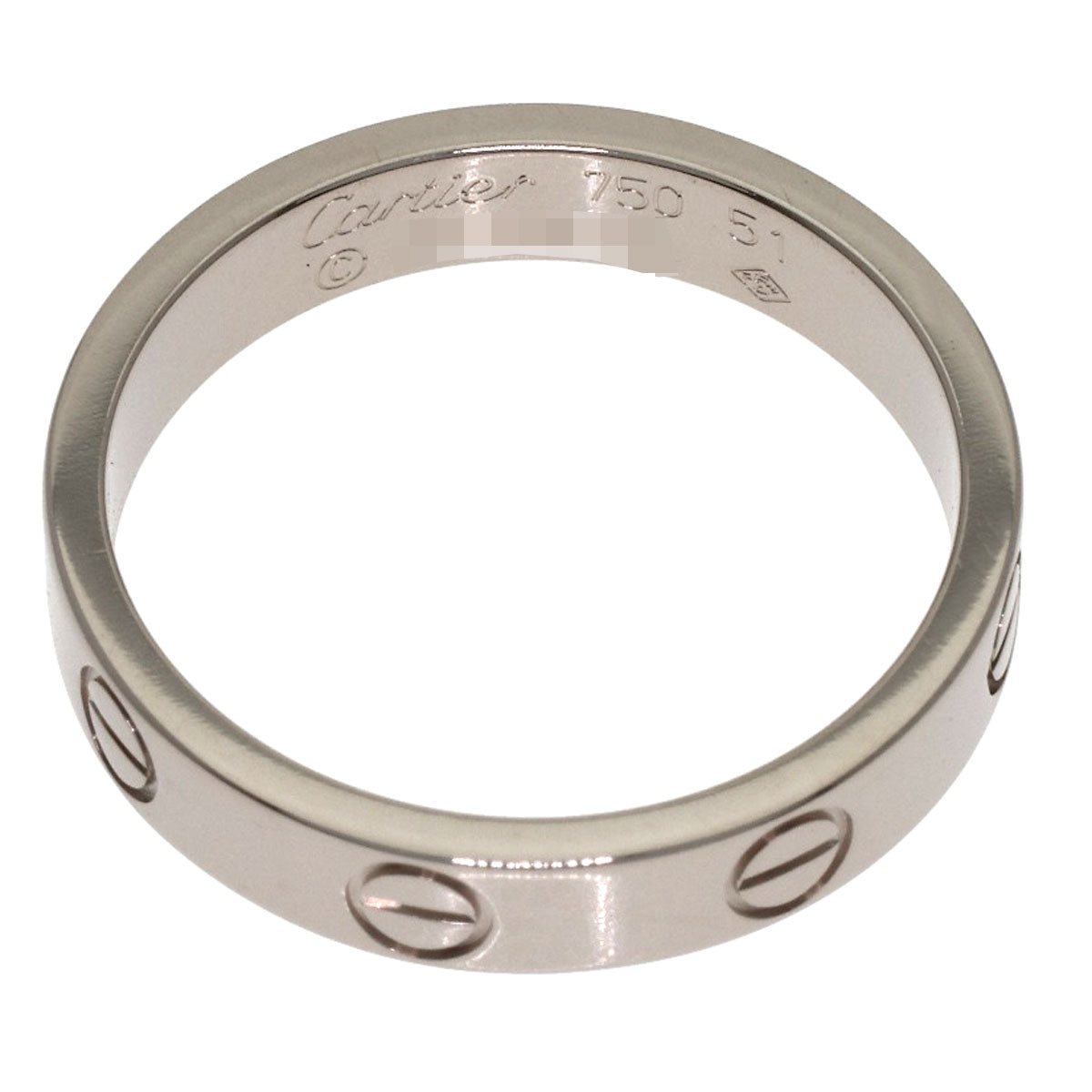 CARTIER Mini love ring #51 Ring K18 White Gold Ladies [Used]