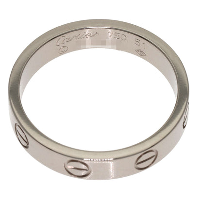 CARTIER Mini love ring #51 Ring K18 White Gold Ladies [Used]