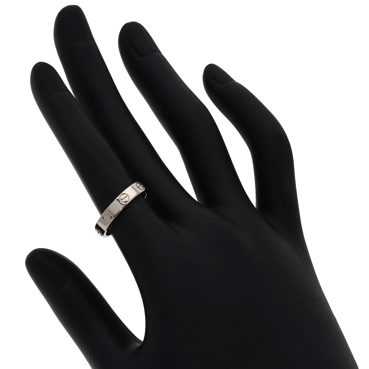 CARTIER Mini love ring #51 Ring K18 White Gold Ladies [Used]