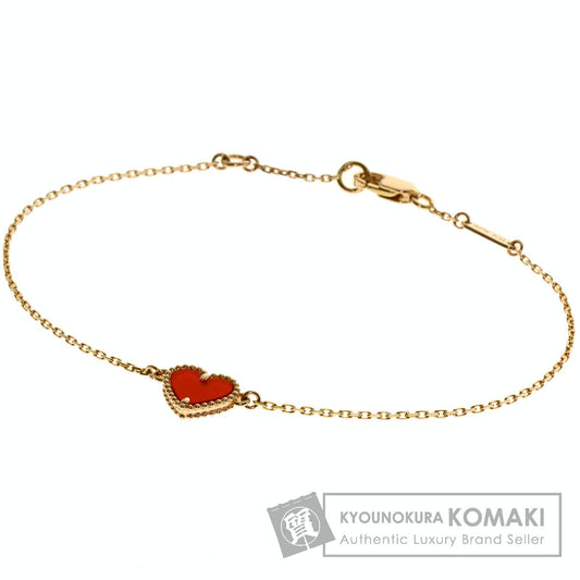 Van Cleef & Arpels Sweet Alhambra Heart Carnelian Bracelet K18 Pink Gold Ladies [Used]