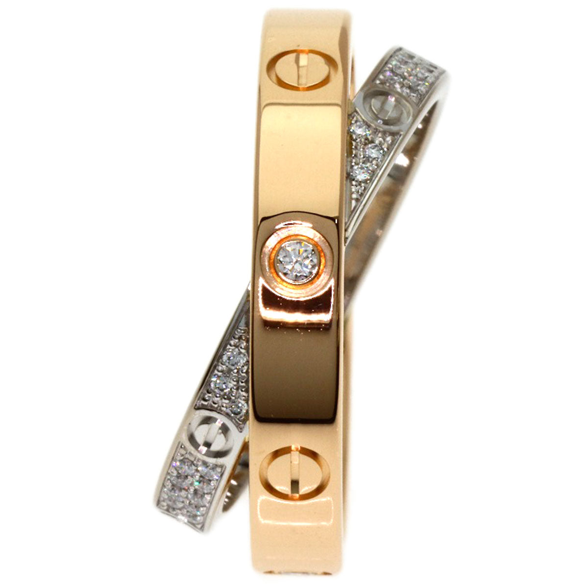 CARTIER Belove Full Pave Diamond #54 Ring K18 Pink Gold K18 White GoldLadies [Used]