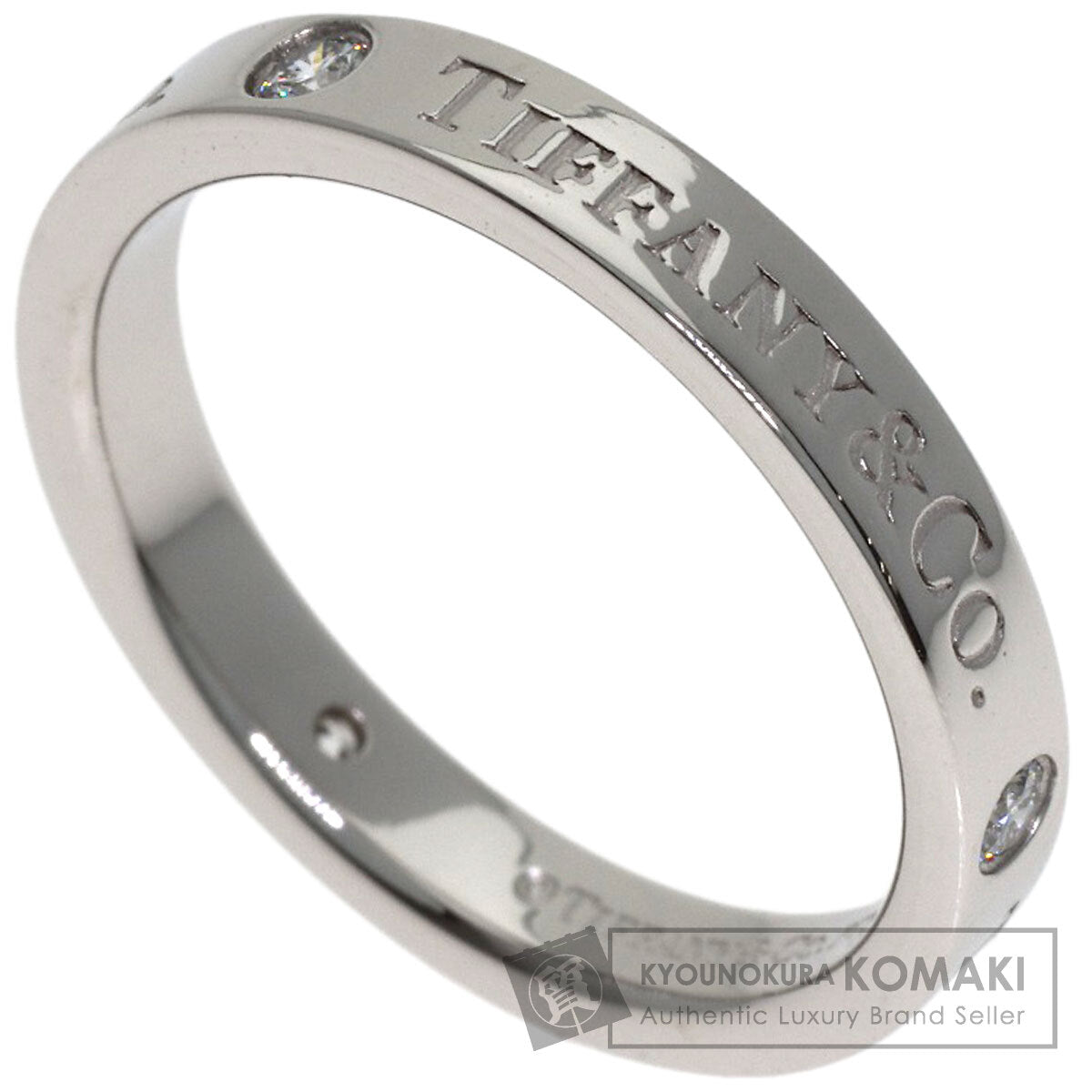 TIFFANY&Co. Flat band 3P Diamond Ring Platinum PT950 Ladies [Used]