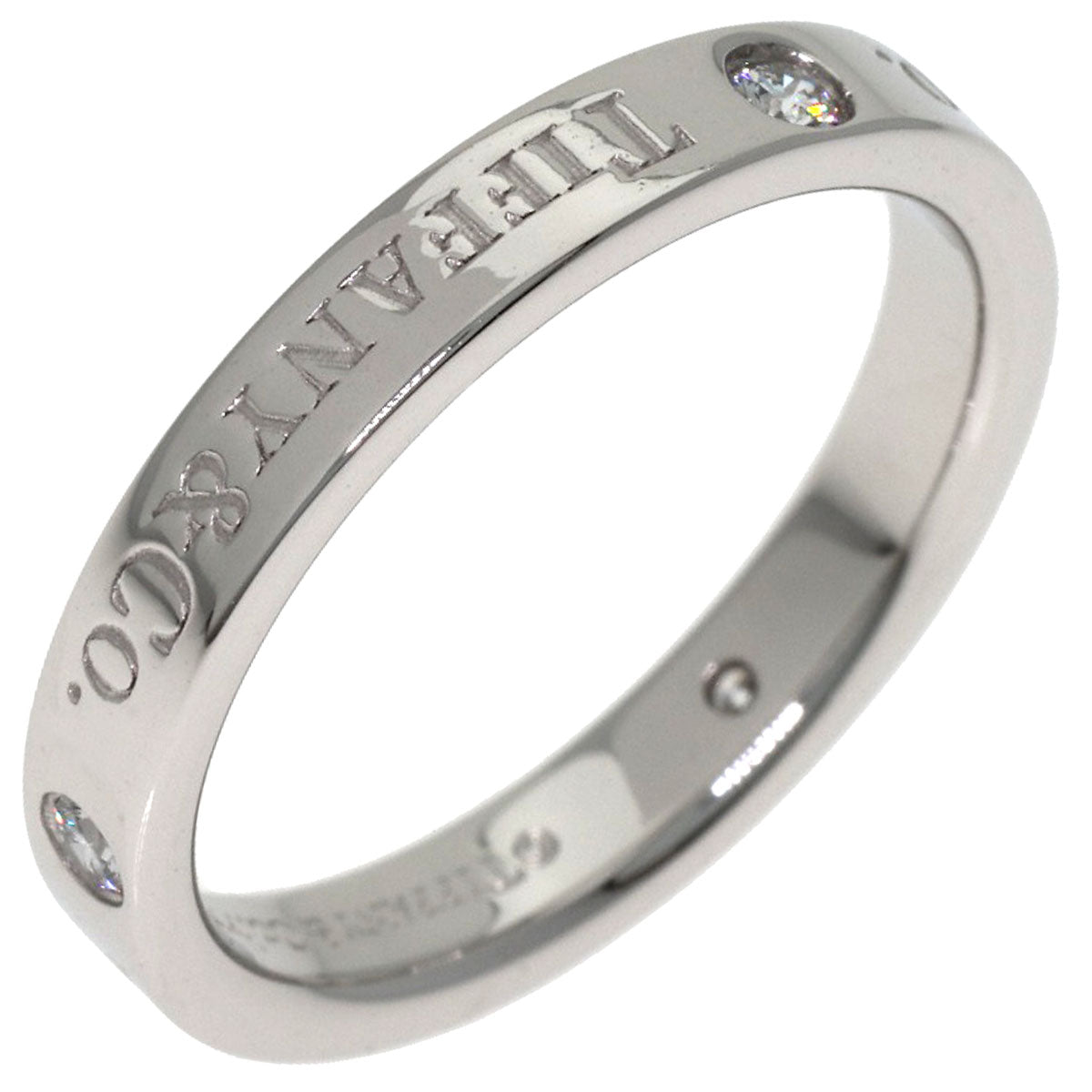 TIFFANY&Co. Flat band 3P Diamond Ring Platinum PT950 Ladies [Used]