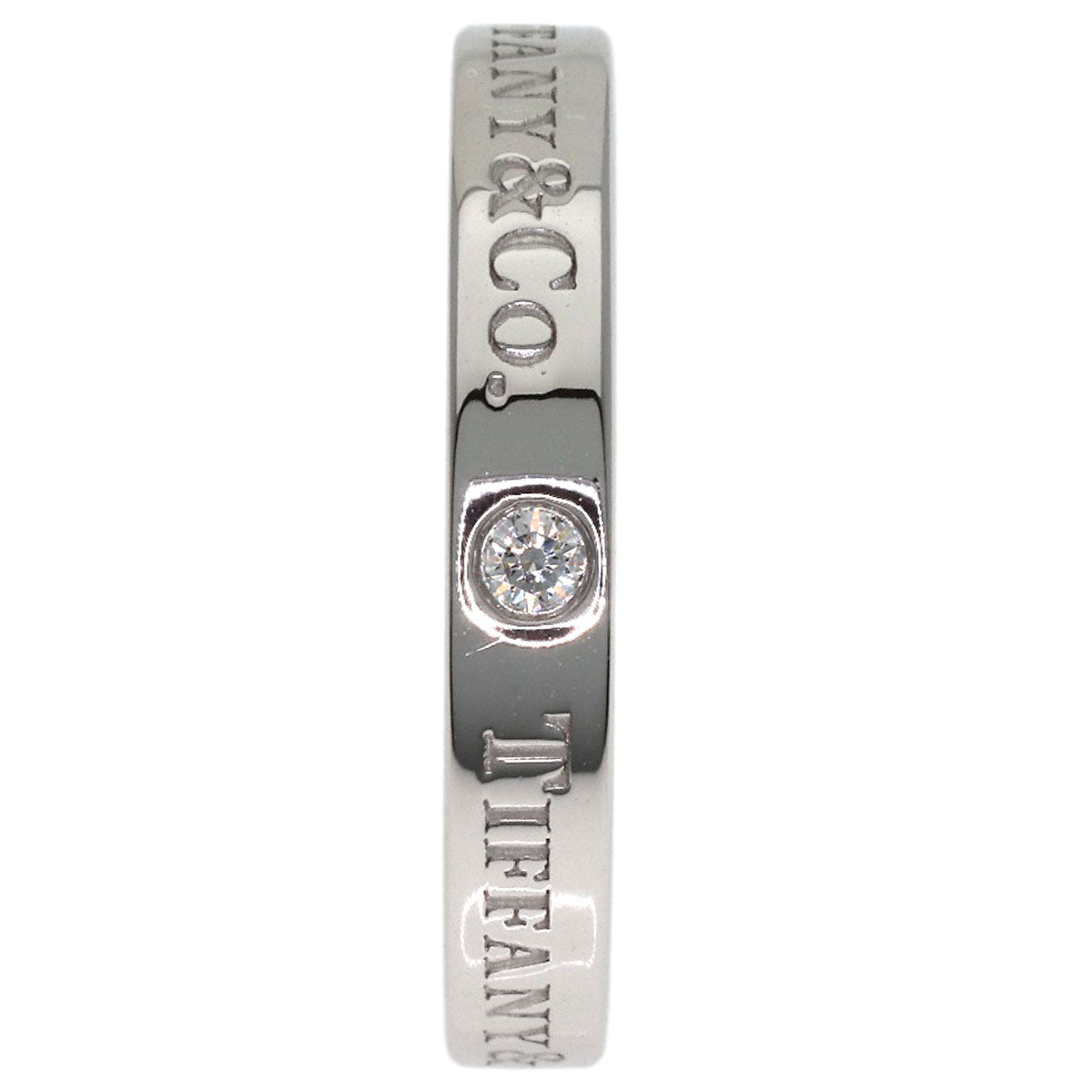TIFFANY&Co. Flat band 3P Diamond Ring Platinum PT950 Ladies [Used]