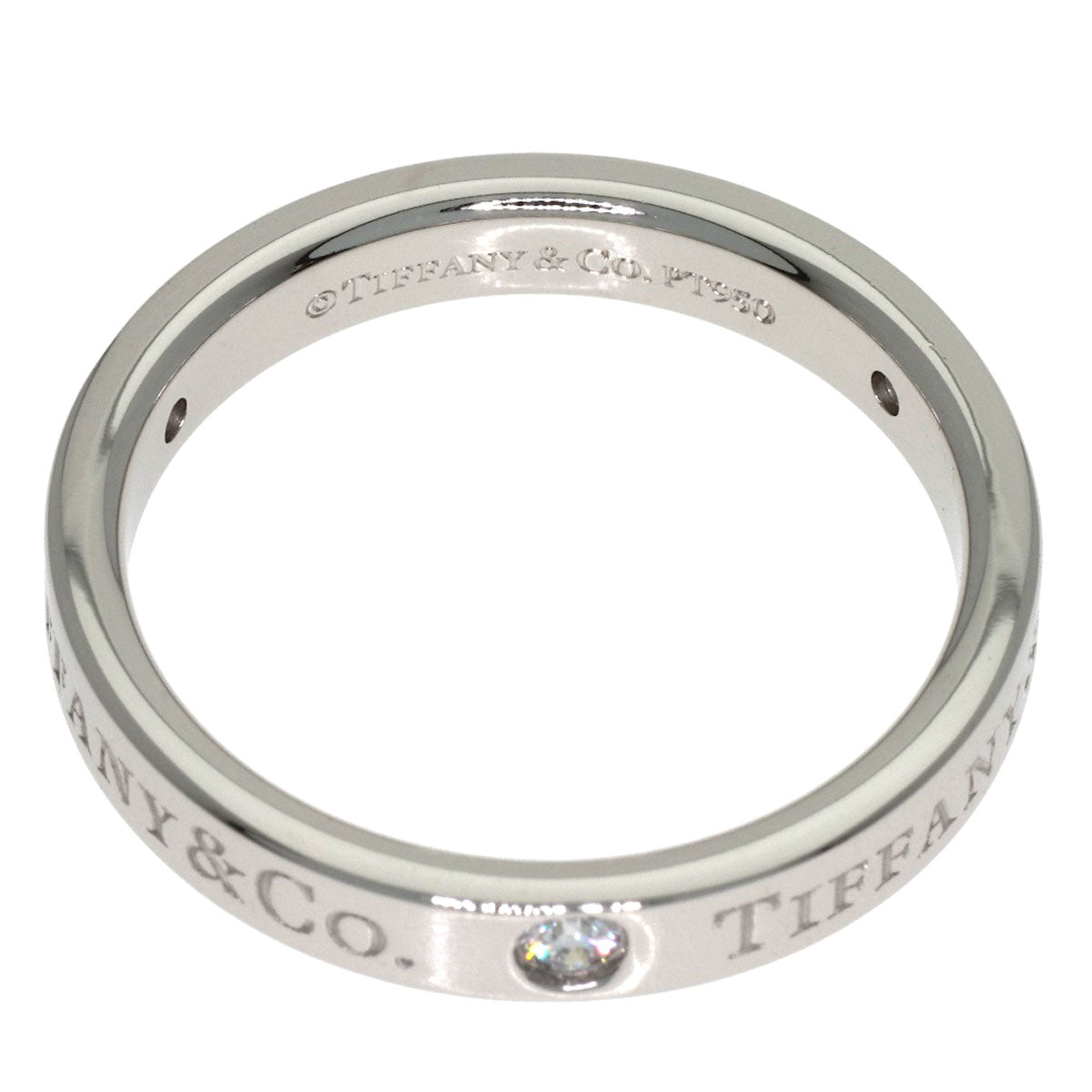 TIFFANY&Co. Flat band 3P Diamond Ring Platinum PT950 Ladies [Used]
