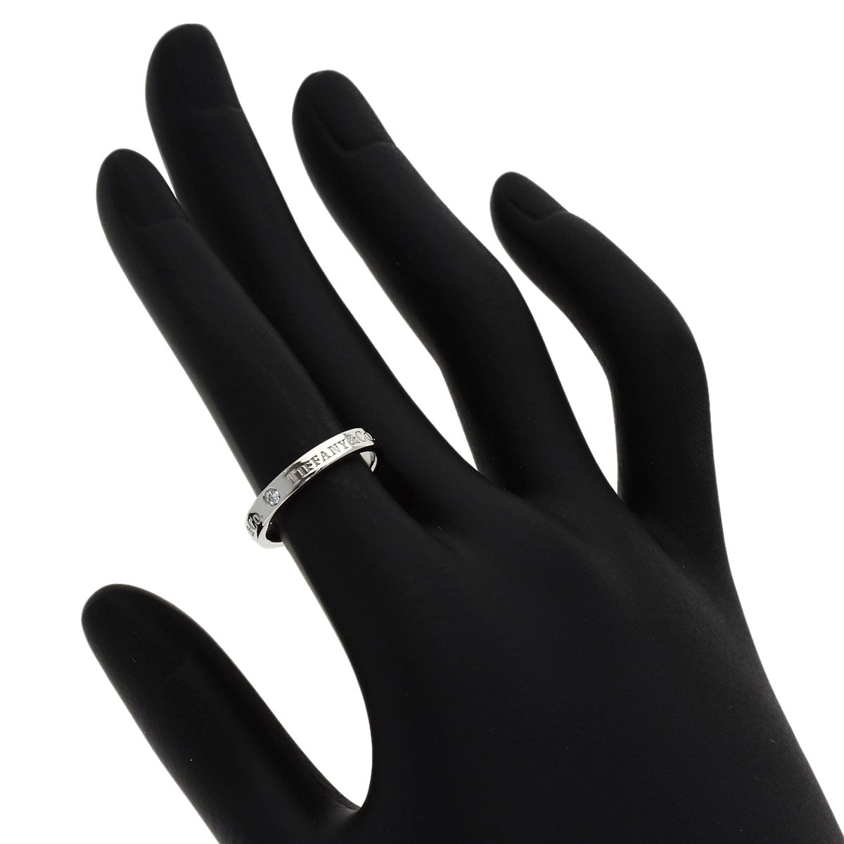 TIFFANY&Co. Flat band 3P Diamond Ring Platinum PT950 Ladies [Used]