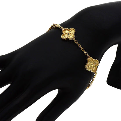 Van Cleef & Arpels Vintage Alhambra 5 motif Bracelet K18 Yellow Gold Ladies [Used]
