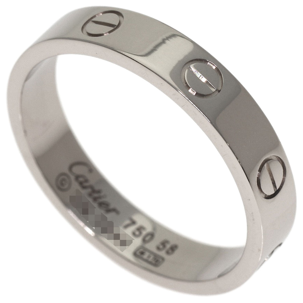 CARTIER mini love ring #58 Ring K18 White Gold Ladies [Used]