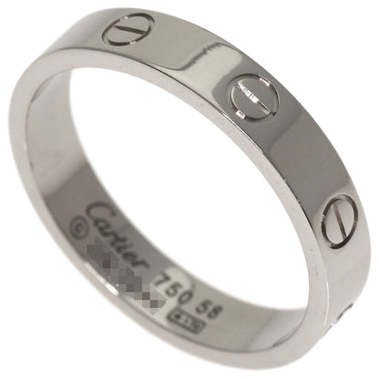 CARTIER mini love ring #58 Ring K18 White Gold Ladies [Used]