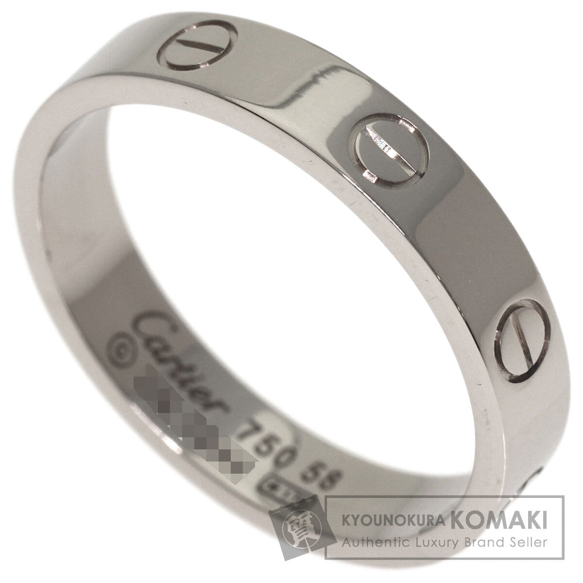 CARTIER mini love ring #58 Ring K18 White Gold Ladies [Used]