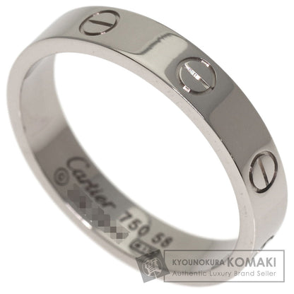 CARTIER mini love ring #58 Ring K18 White Gold Ladies [Used]