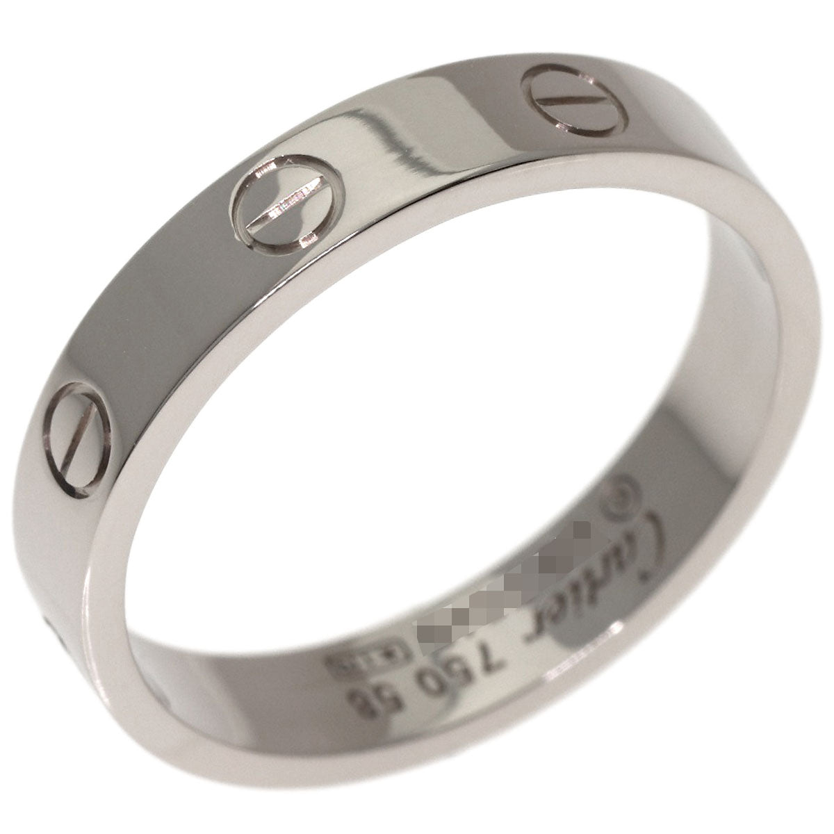CARTIER mini love ring #58 Ring K18 White Gold Ladies [Used]