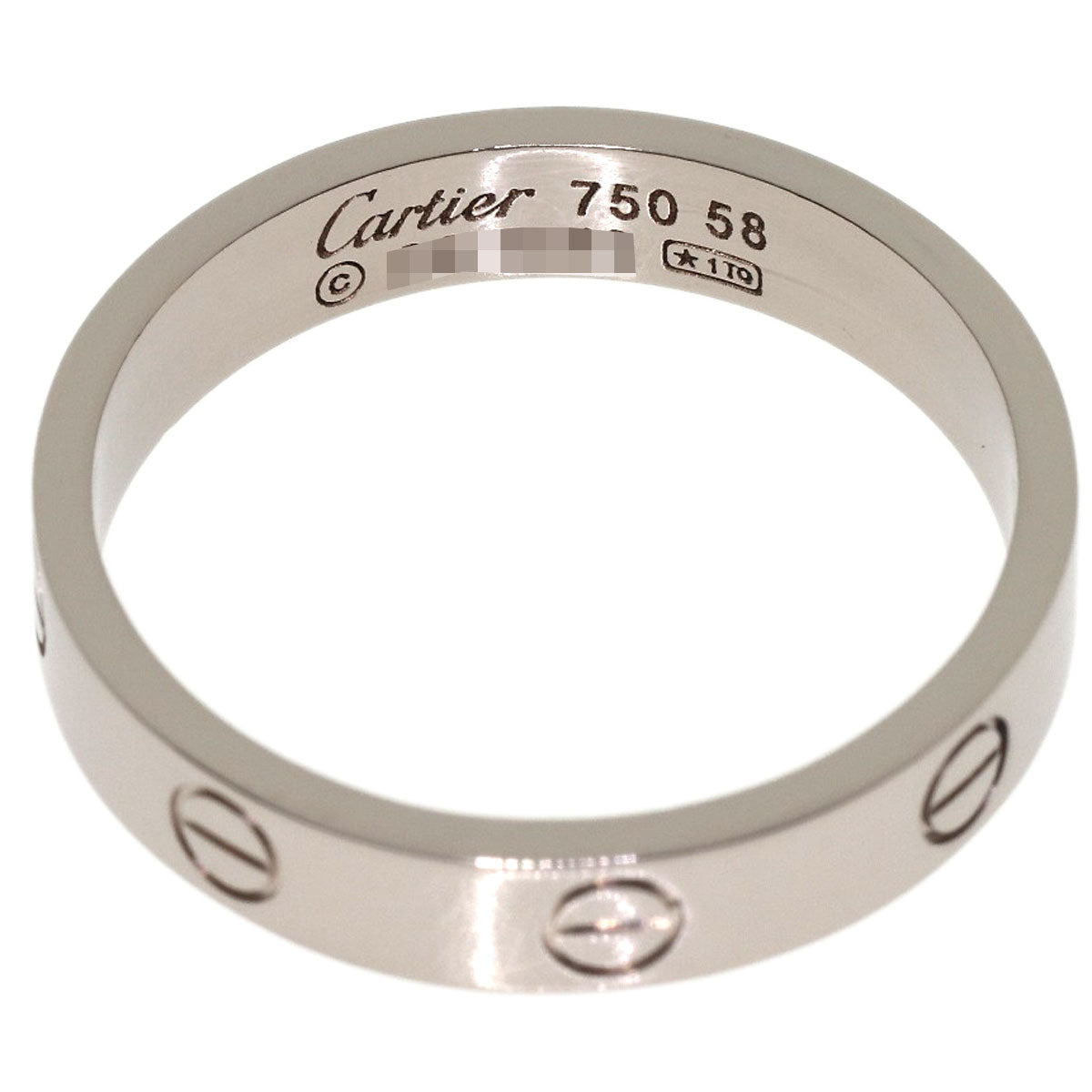 CARTIER mini love ring #58 Ring K18 White Gold Ladies [Used]