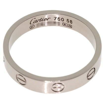 CARTIER mini love ring #58 Ring K18 White Gold Ladies [Used]