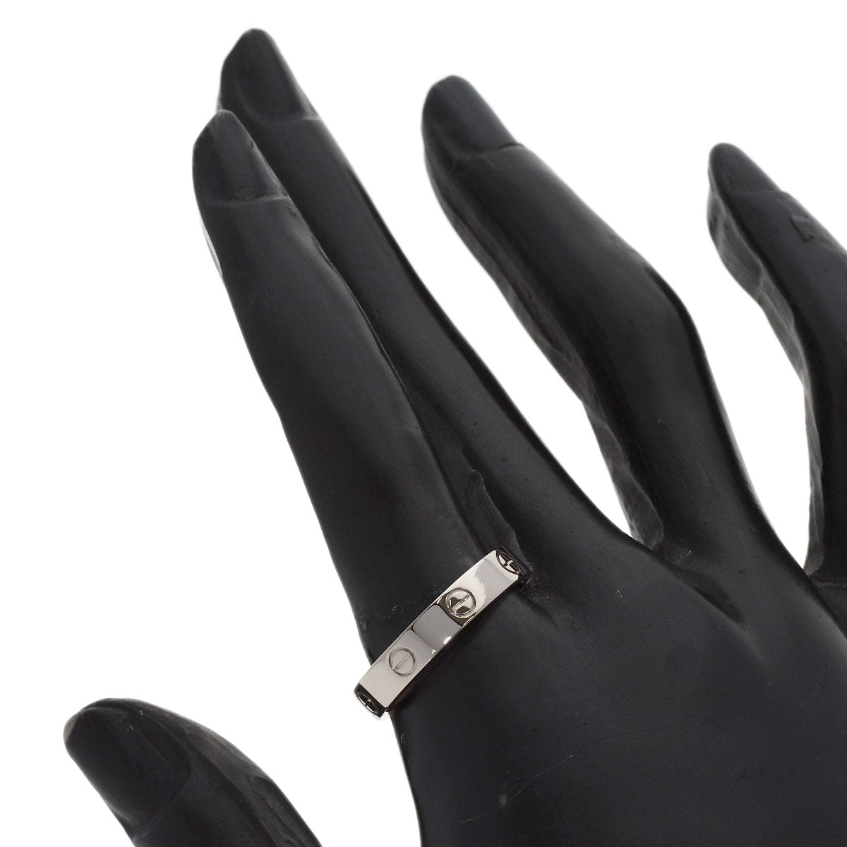 CARTIER mini love ring #58 Ring K18 White Gold Ladies [Used]
