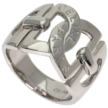 CELINE logo Ring Platinum PT900 Ladies [Used]
