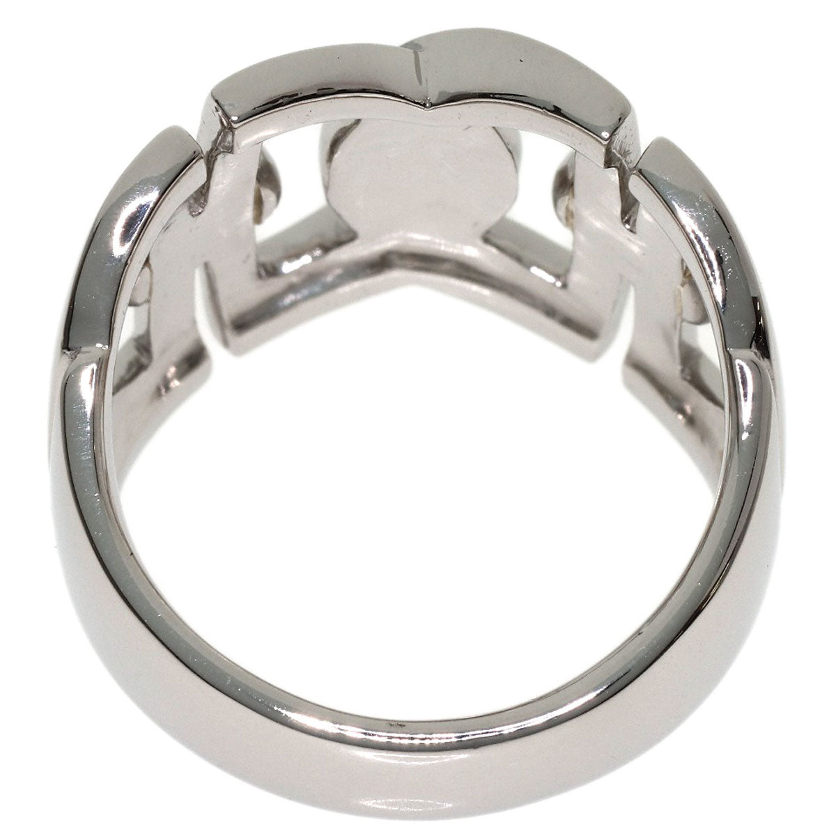CELINE logo Ring Platinum PT900 Ladies [Used]