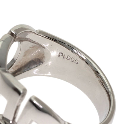 CELINE logo Ring Platinum PT900 Ladies [Used]