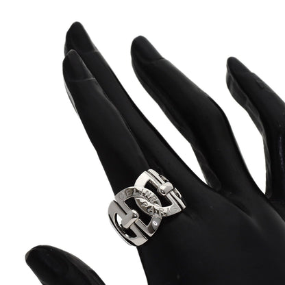 CELINE logo Ring Platinum PT900 Ladies [Used]