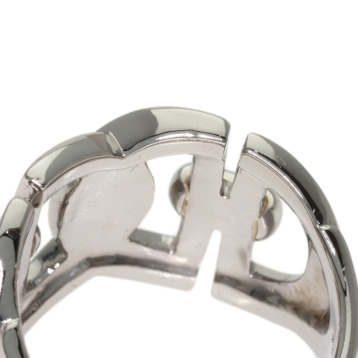 CELINE logo Ring Platinum PT900 Ladies [Used]