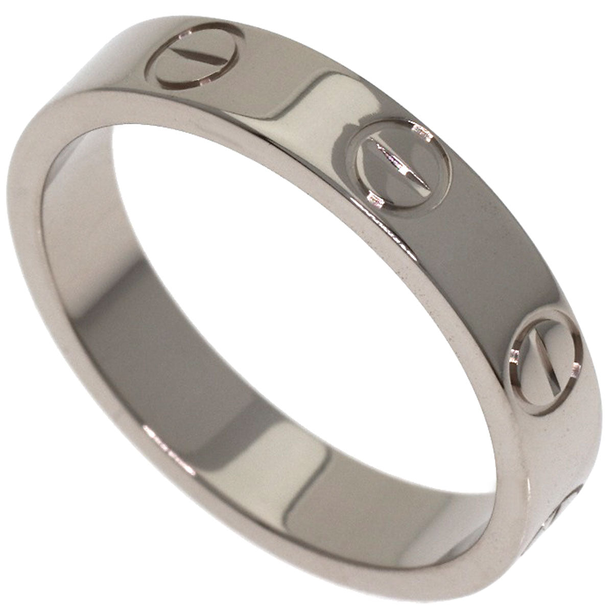 CARTIER Mini love ring # 48 Ring K18 White Gold Ladies [Used]