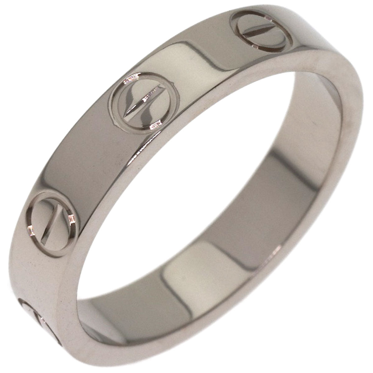 CARTIER Mini love ring # 48 Ring K18 White Gold Ladies [Used]