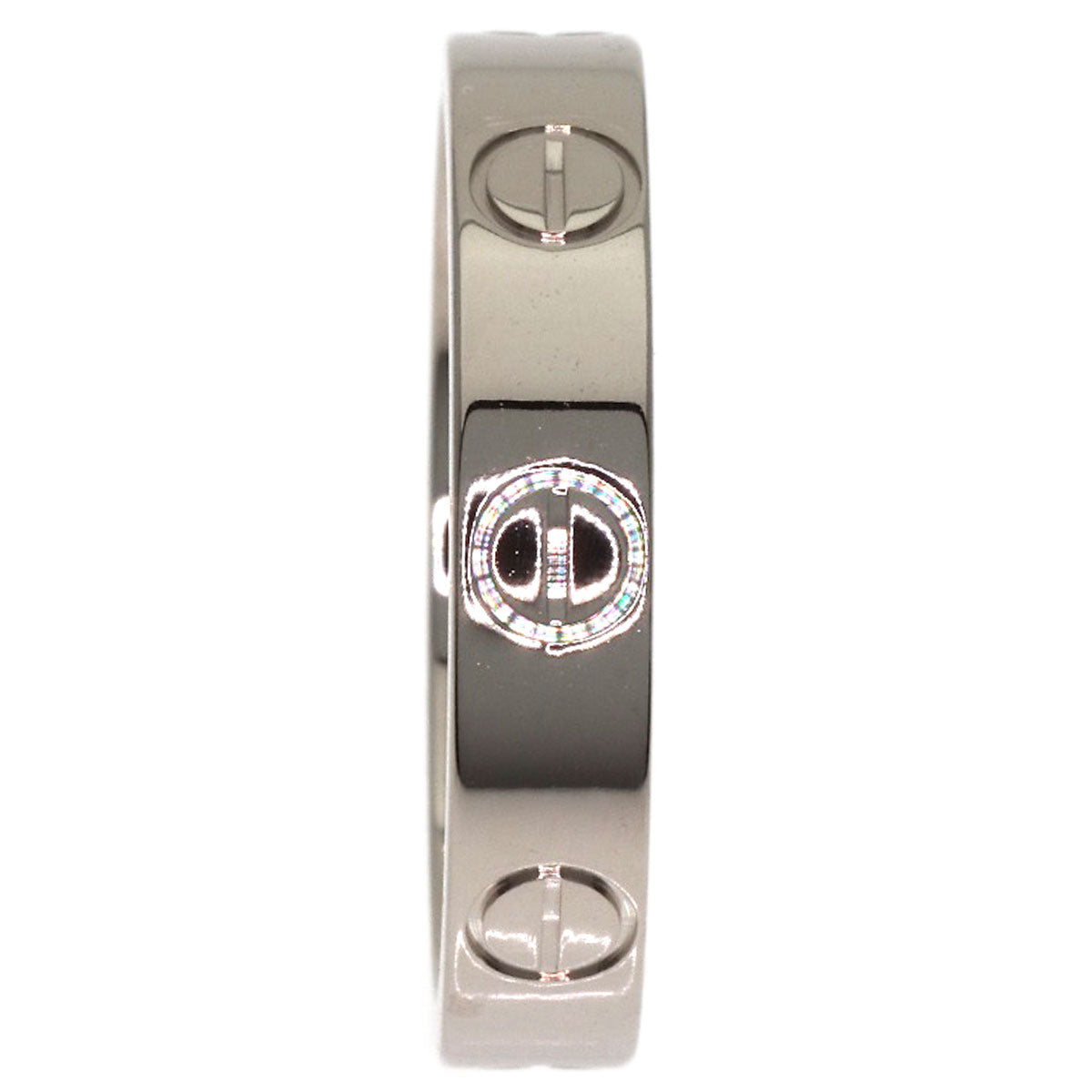 CARTIER Mini love ring # 48 Ring K18 White Gold Ladies [Used]