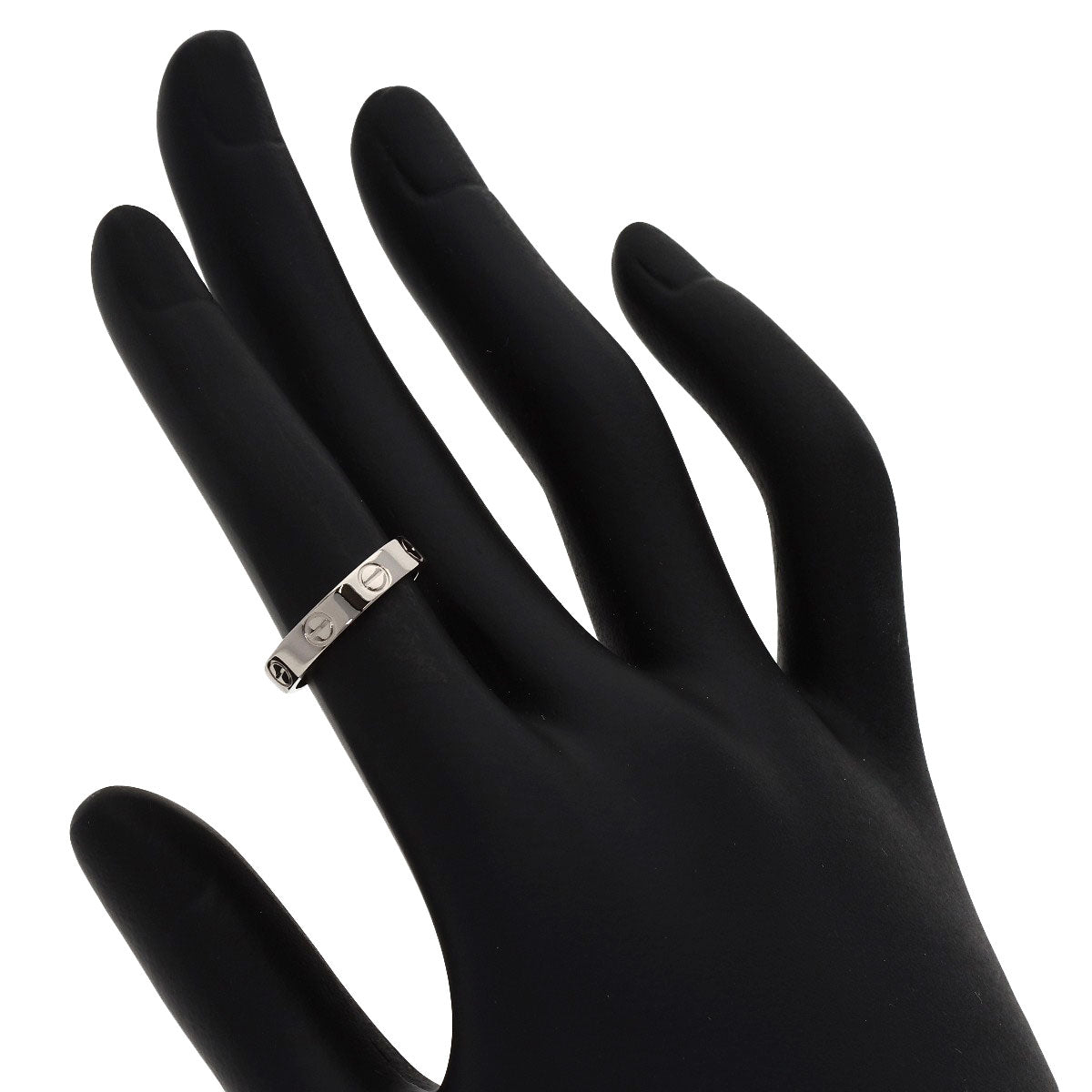 CARTIER Mini love ring # 48 Ring K18 White Gold Ladies [Used]