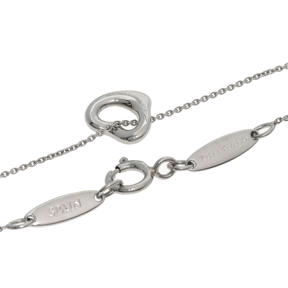 TIFFANY&Co. Open heart Necklace Platinum PT950 Ladies [Used]