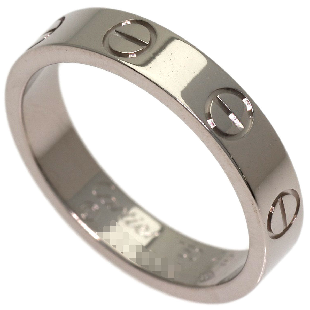 CARTIER Mini love ring #49 Ring K18 White Gold Ladies [Used]