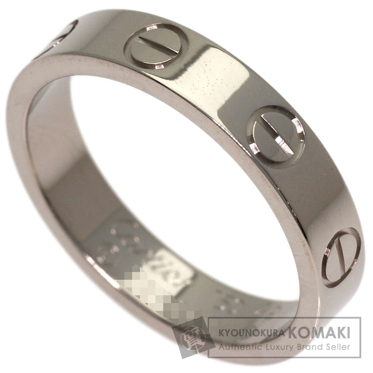 CARTIER Mini love ring #49 Ring K18 White Gold Ladies [Used]