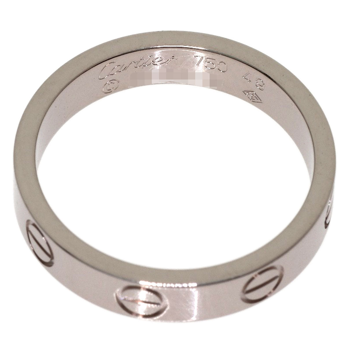 CARTIER Mini love ring #49 Ring K18 White Gold Ladies [Used]