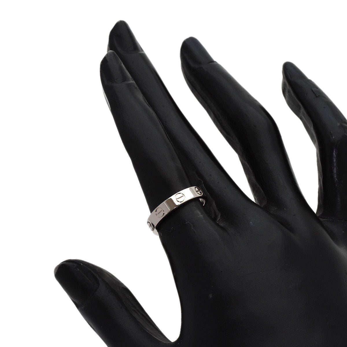 CARTIER Mini love ring #49 Ring K18 White Gold Ladies [Used]