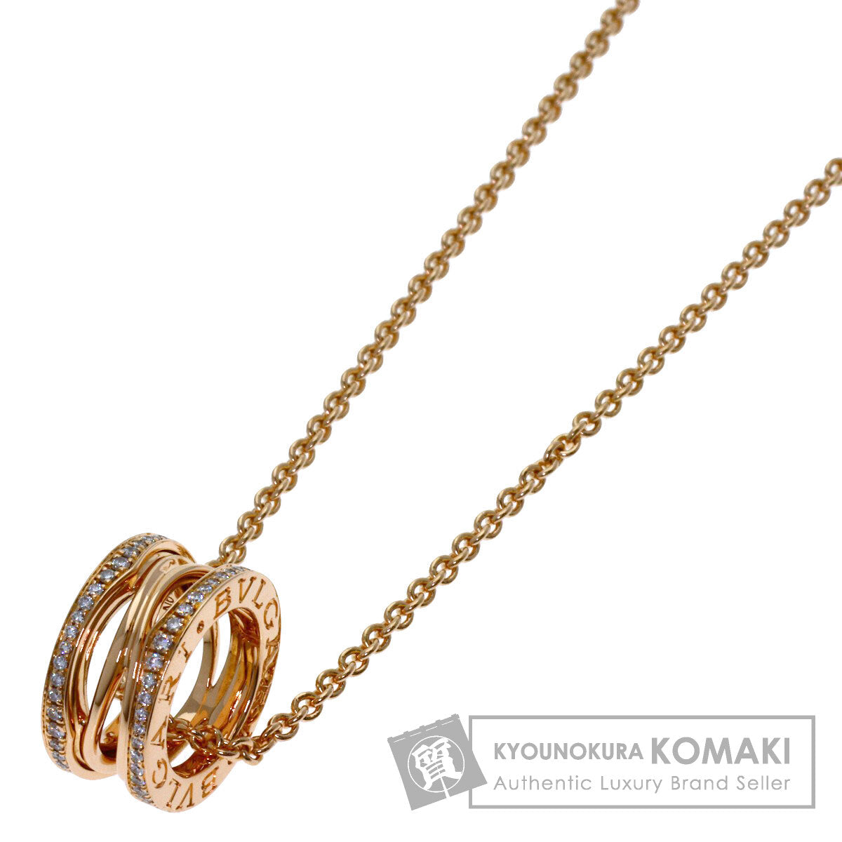 BVLGARI B.zero1 Legend Diamond Necklace K18 Pink Gold Ladies [Used]