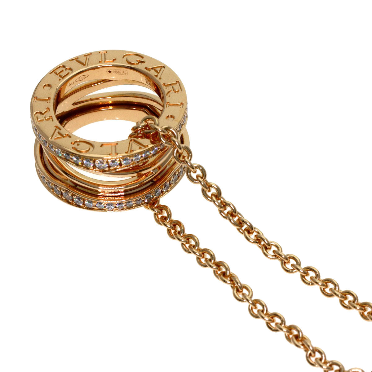 BVLGARI B.zero1 Legend Diamond Necklace K18 Pink Gold Ladies [Used]