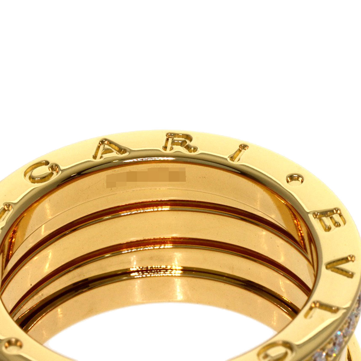 BVLGARI B.zero1 Edge Diamond 4-band #54 Ring K18 Yellow Gold Ladies [Used]