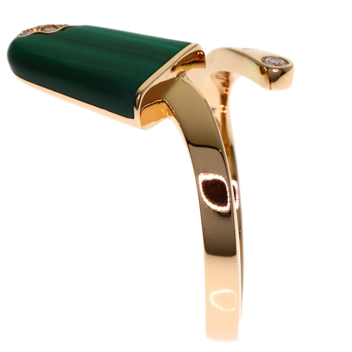BVLGARI Gelati Malachite Diamond #52 Ring K18 Pink Gold Ladies [Used]