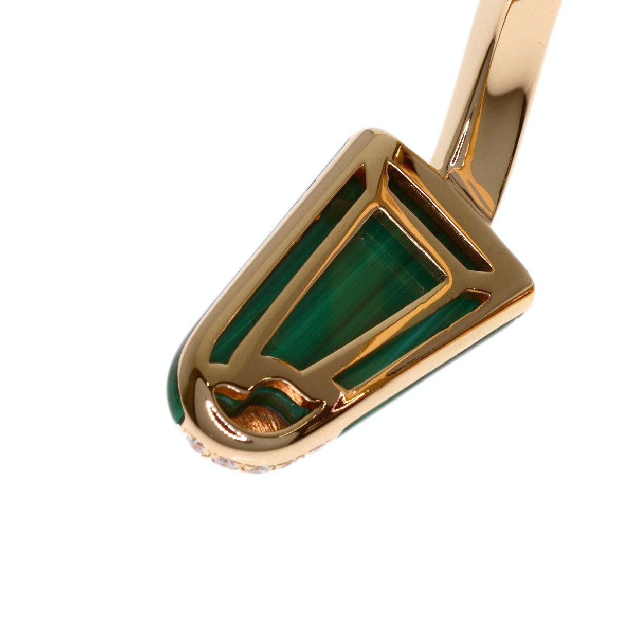 BVLGARI Gelati Malachite Diamond #52 Ring K18 Pink Gold Ladies [Used]