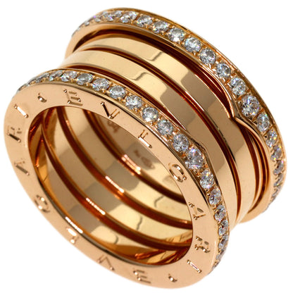 BVLGARI B.zero1 Edge Diamond 4-band #54 Ring K18 Pink Gold Ladies [Used]