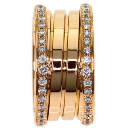 BVLGARI B.zero1 Edge Diamond 4-band #54 Ring K18 Pink Gold Ladies [Used]