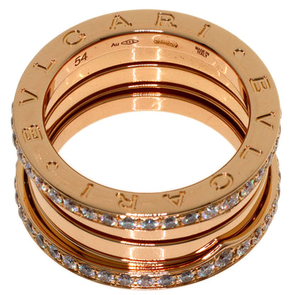 BVLGARI B.zero1 Edge Diamond 4-band #54 Ring K18 Pink Gold Ladies [Used]