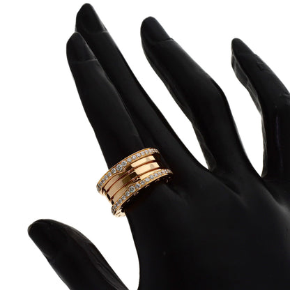 BVLGARI B.zero1 Edge Diamond 4-band #54 Ring K18 Pink Gold Ladies [Used]