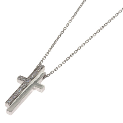 GUCCI Separate Cross Diamond Necklace K18 White Gold Ladies [Used]