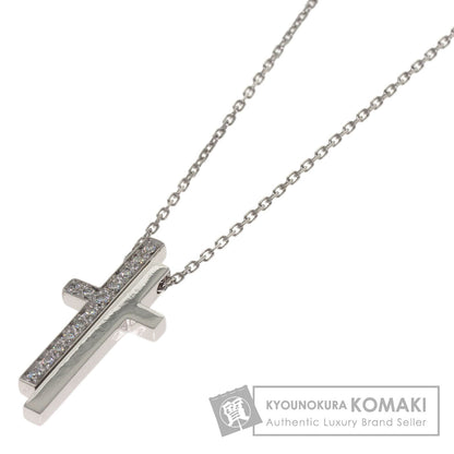GUCCI Separate Cross Diamond Necklace K18 White Gold Ladies [Used]