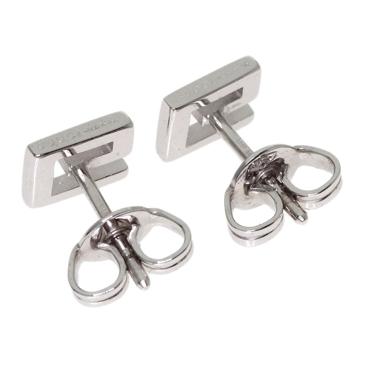 GUCCI G logo earring K18 White Gold Ladies [Used]