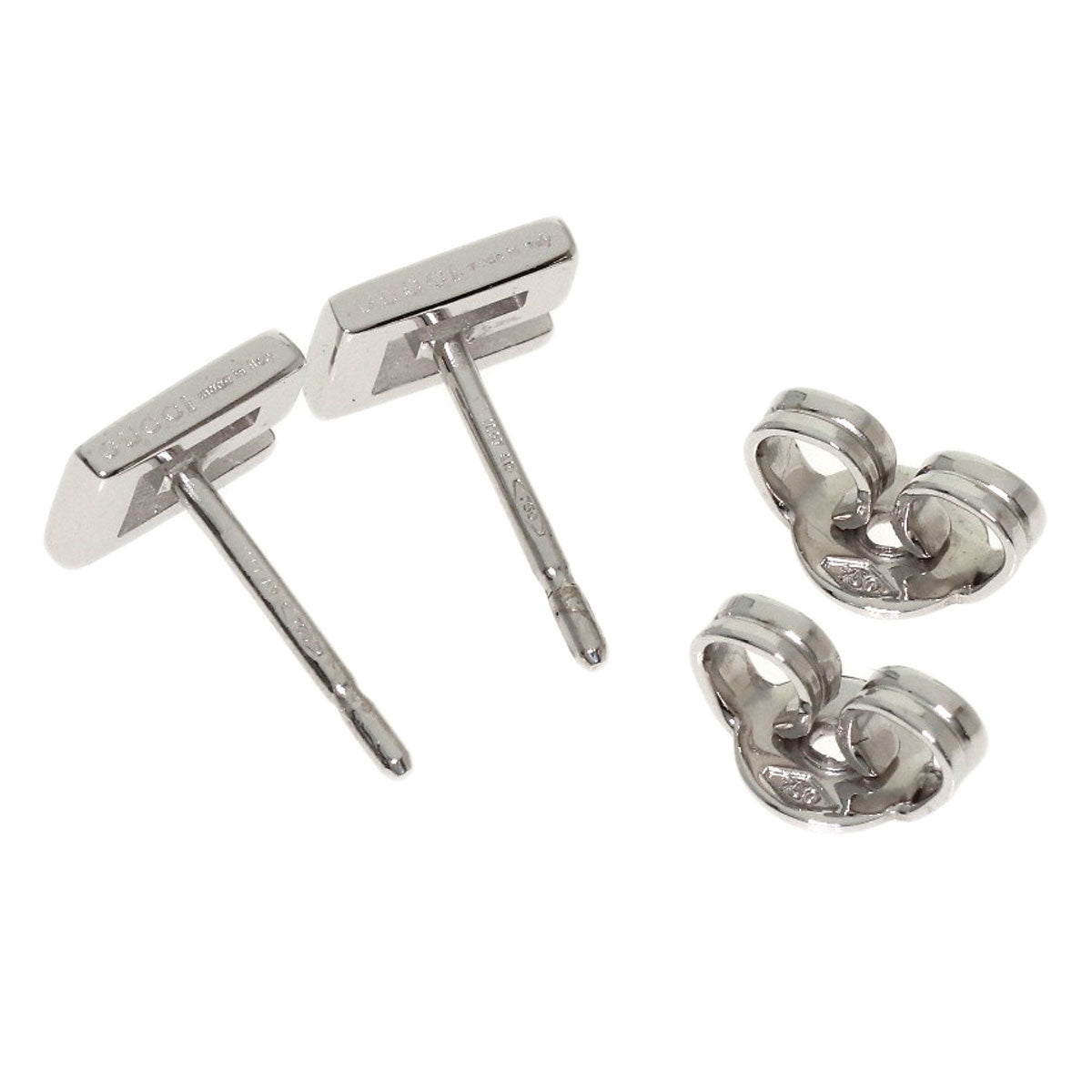 GUCCI G logo earring K18 White Gold Ladies [Used]