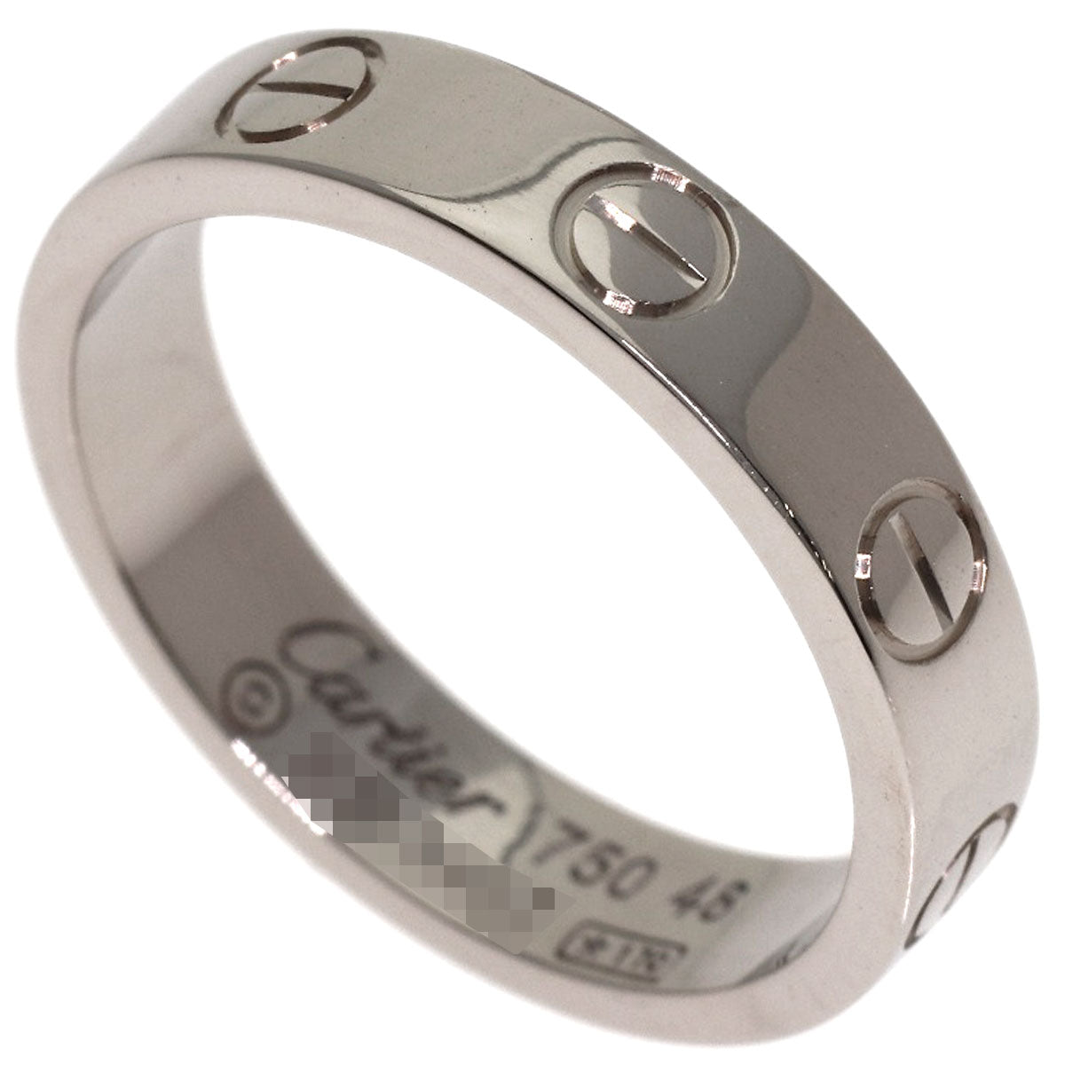 CARTIER mini love ring #48 Ring K18 White Gold Ladies [Used]