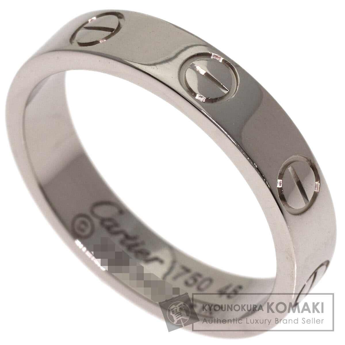 CARTIER mini love ring #48 Ring K18 White Gold Ladies [Used]