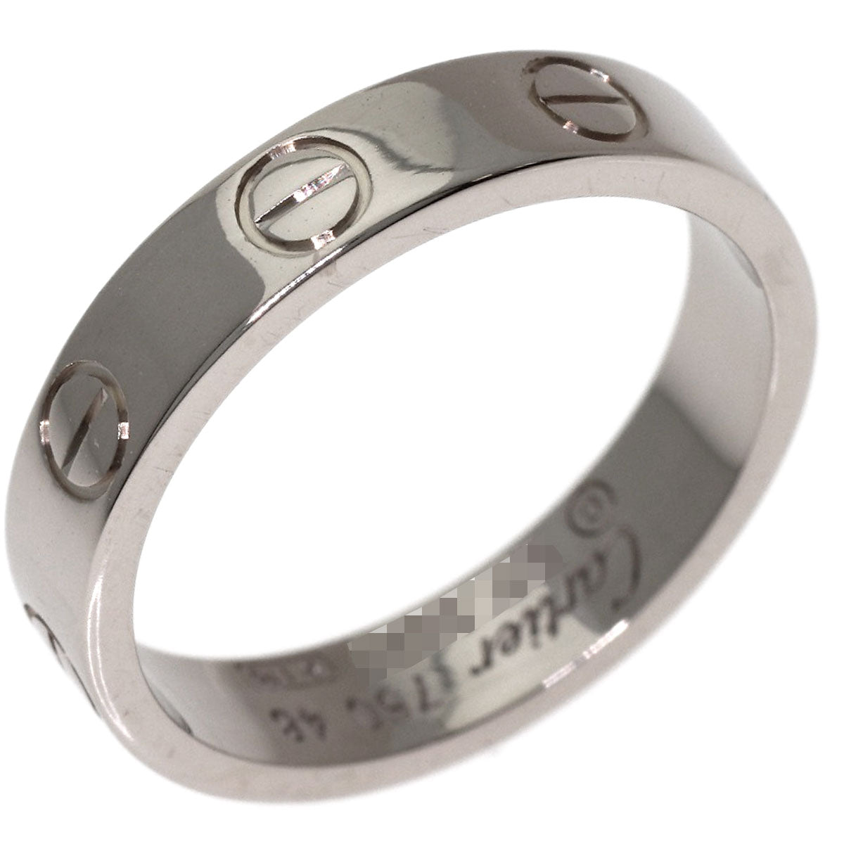 CARTIER mini love ring #48 Ring K18 White Gold Ladies [Used]